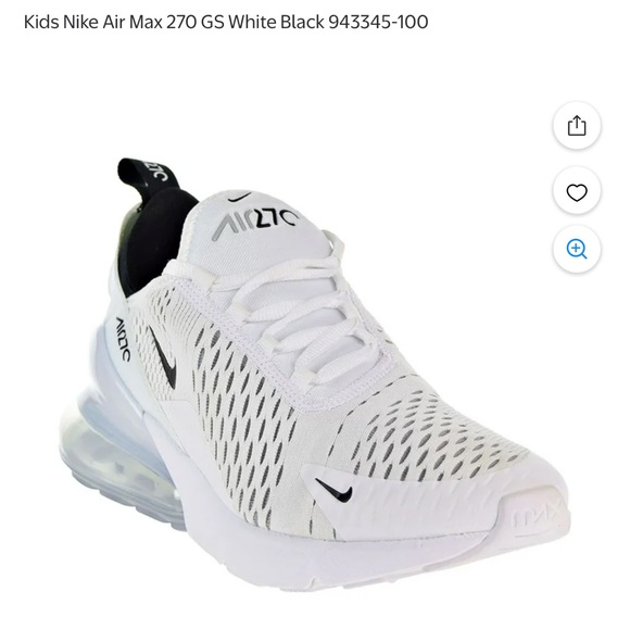 Nike Shoes - NIKE Air Max 270 youth 4.5 or women’s 6 white /black